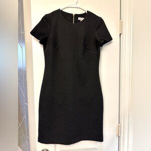 Calvin Klein black dress. Size 4. Roses quilted subtle pattern.